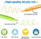 Ohuhu Acrylic Glitter Markers, 24 Metallic Glitter Colors, Fine Tip Paint Pens & Shimmer Accents, Water-Based & Quick Dry, for DIY Crafts, Cards, Journals, Wood & Rock Painting, Extra Fine Tip 0.7mm/ Medium Tip 3mm